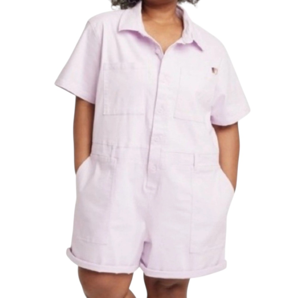 Pride Adult Lavender Purple Short Sleeve Utility Romper Boilersuit 2X NWT